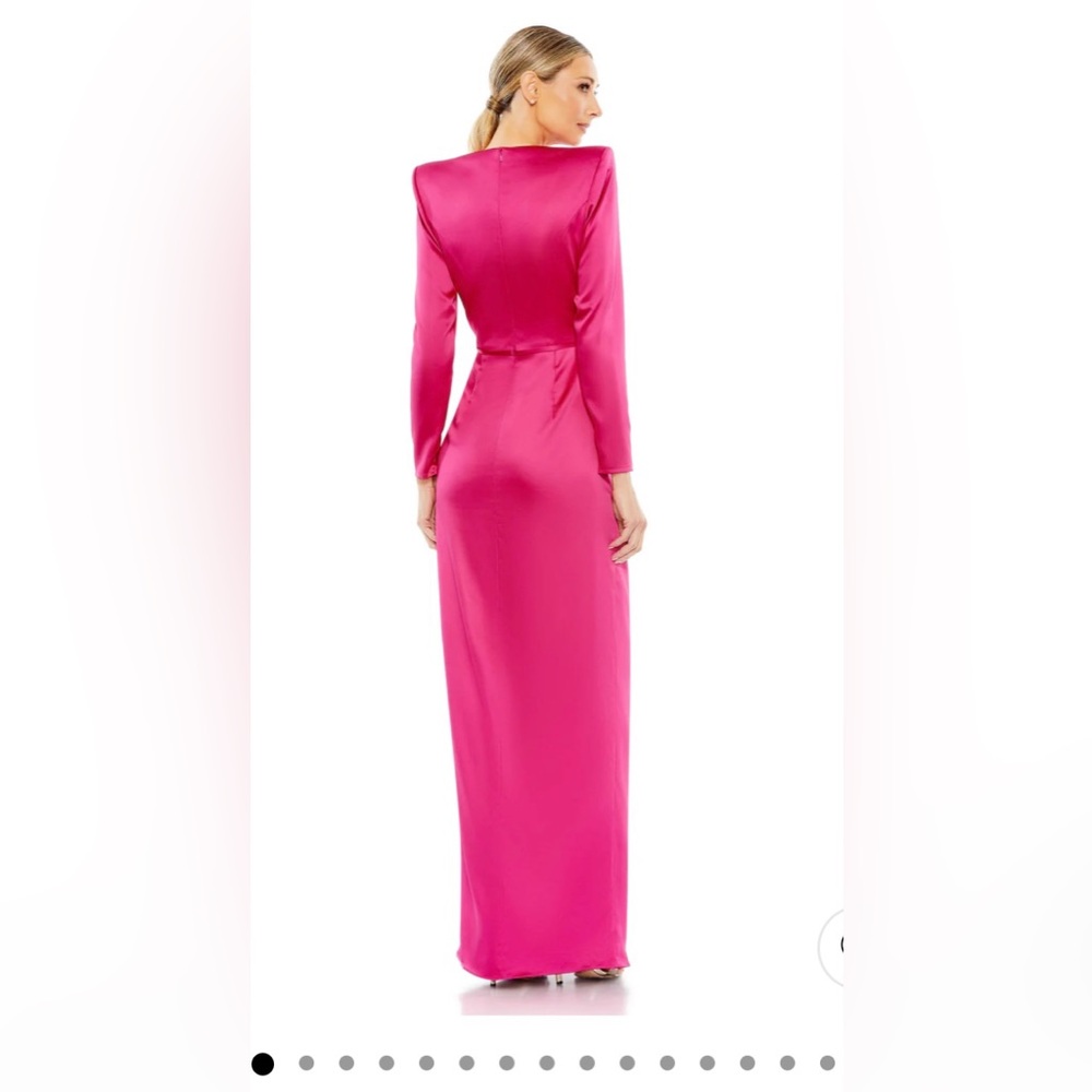 MacDuggal Long Sleeve Structured Bow Draped Gown Size 4